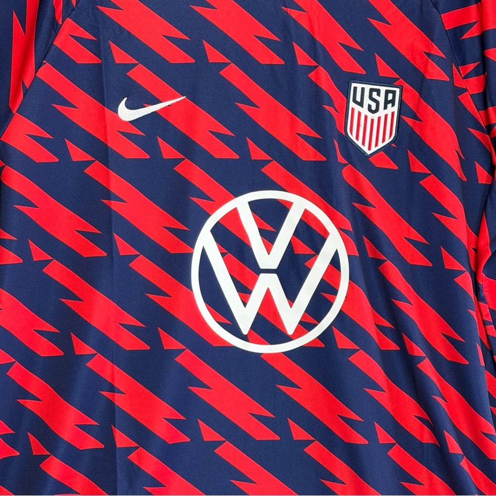 2023-24 USMNT Nike Pre Match Soccer Jersey Men’s XL USA Red Blue - Picture 2 of 5